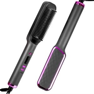 Hair straightener brush